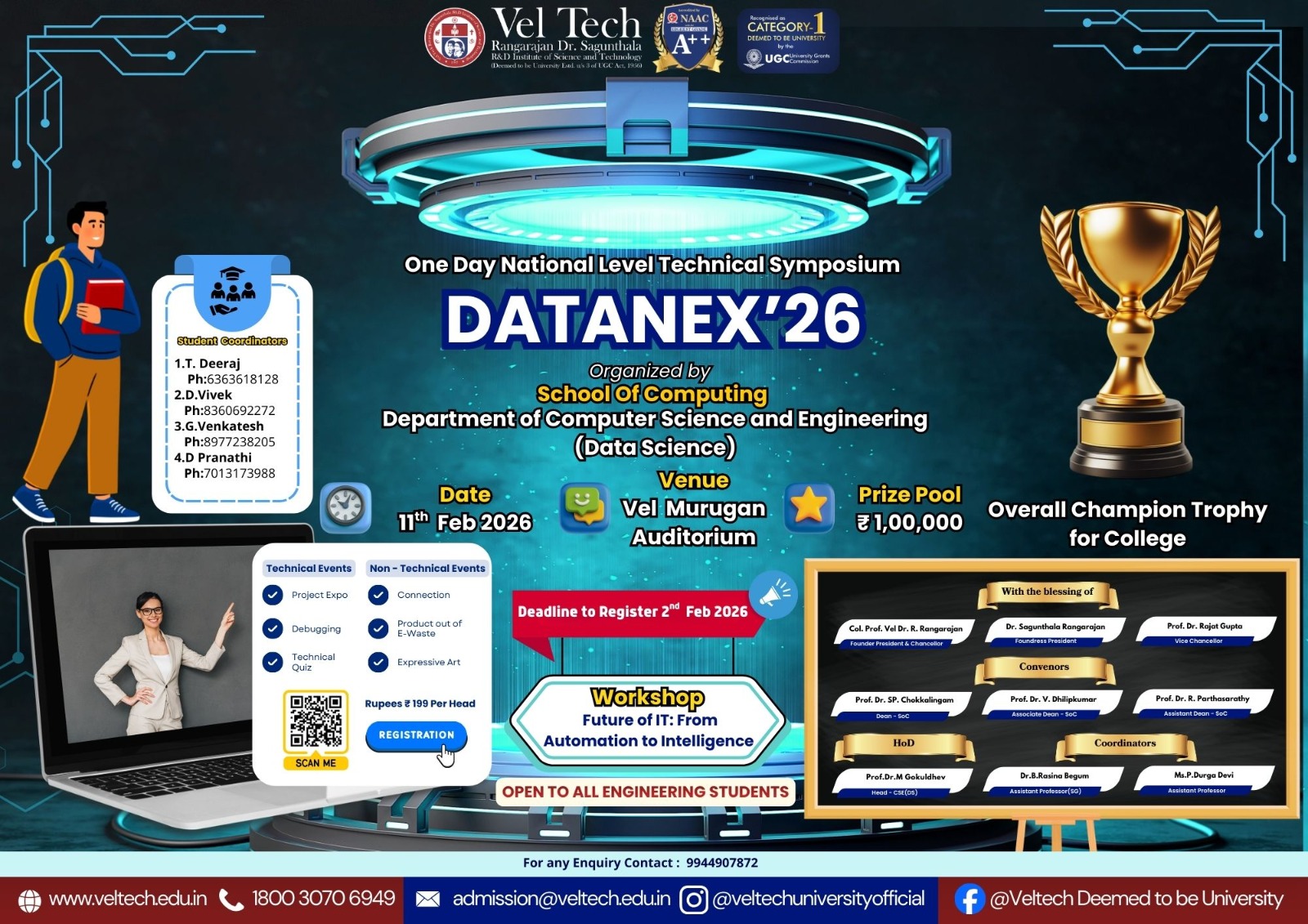 Datanex'26 National Level Technical Symposium Poster 